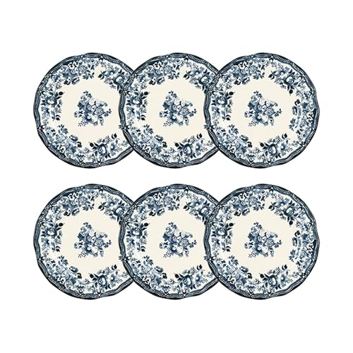 NOVASTYL - Lot 6 assiettes plates faustine 26cm en porcelaine bleu - 2614230