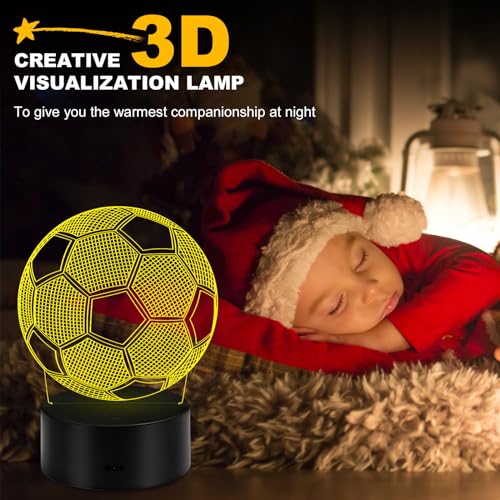 Lámpara 3D de ilusión óptica fútbol con control remoto miniatura 3