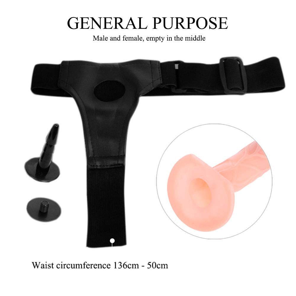 Dildo Strap-On Vuoto Deluxe da 15 Cm / 6 Pollici con Vibrazione, Giocattoli Sessuali Erotici con Pene Stimolatore Dildo Strap-On per Donne E Uomini Coppie Lesbiche
