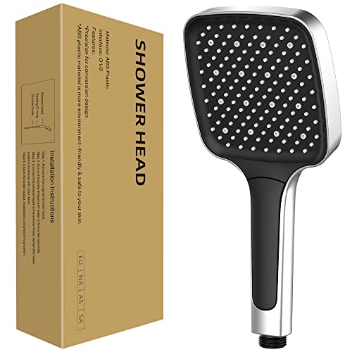 JIAABCHOMO Hochdruck-Duschköpfe mit 3 Sprühmodi, nur Power-Duschkopf, universal, wassersparend, großer Duschkopf Cover