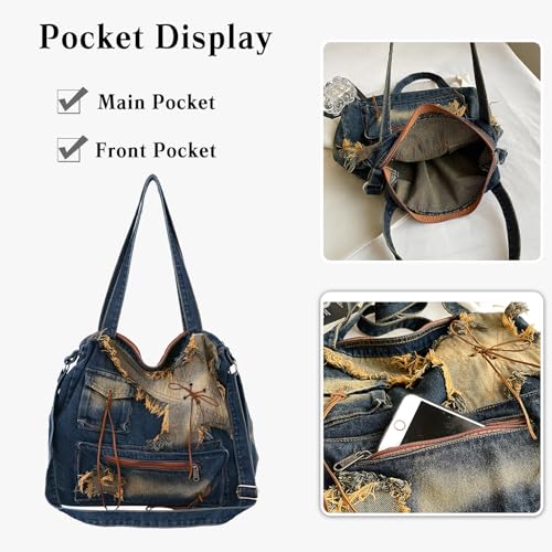 Bolso Crossbody de Denim para Mujer Capacidad Grande miniatura 5