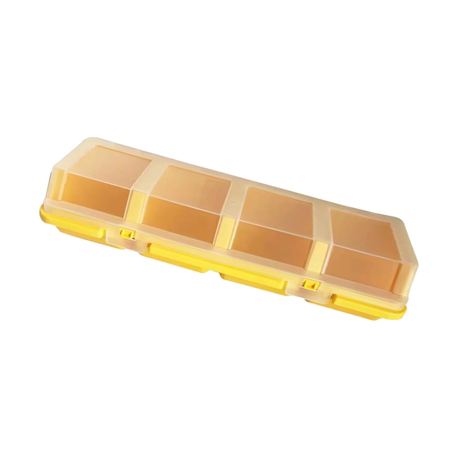 Hardware Storage Case 4 Compartment Organizer Box with Clear Lid and Latch Closure for Screws and Small Items