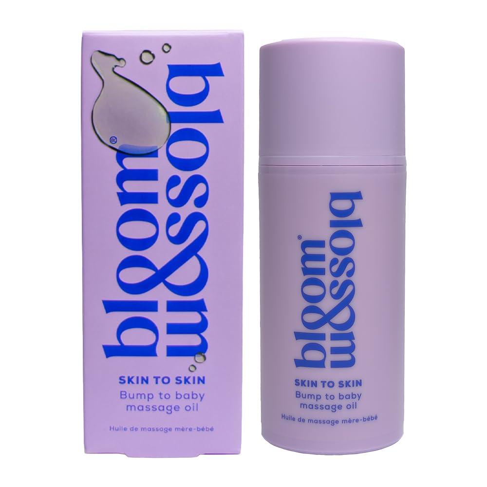 Bloom and Blossom Skin to Skin, Bump to Baby Massage Oil - Natural Pregnancy & Newborn Safe Oil for Stretch Marks, Bonding & Bedtime with Squalane, Batana & Lavender - 100ml