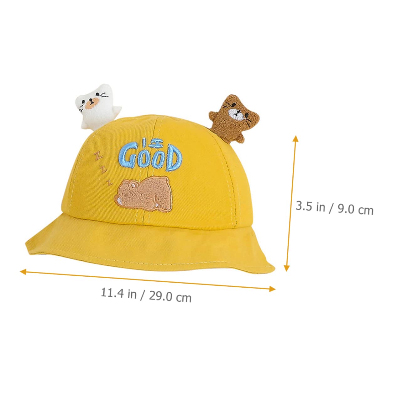 VALICLUD Fischerhut Für Eimerhut Für Kleinkind-Bucket-hüte Für Mädchen -Strandhut Mädchen Hut Kindermütze Fischerhut Für Hüte Yellow Baumwolle