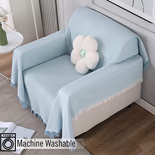 Image of HOKIPO Polyester Cotton Sofa Cover Thick And Soft Throw 1 Seater, 180 (D) X 180 (L) Cm (AR-4638-N4), Multi