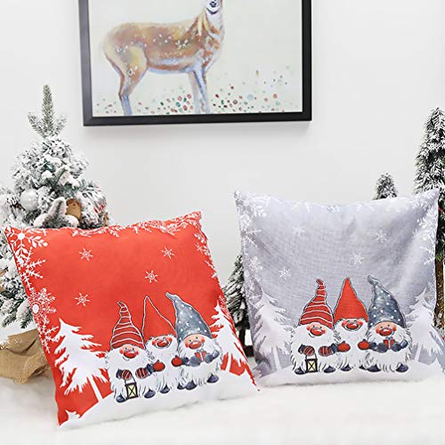 HEALLILY 2 Peças de Almofadas de Natal para Boneco de Neve de Inverno Papai Noel para Casa Fronhas Q