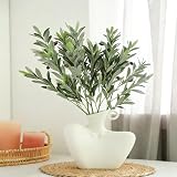 Bdor 5 Pack Artificial Olive Branches with Black Olives, 35.8 Inch Tall Faux Olive Stems – Realistic Olive Leaf & Fruit Greenery for Floor Vases, Home & Wedding Decor