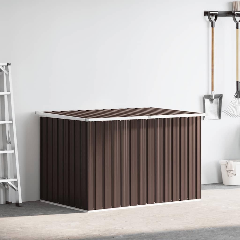 Générique Cassapanca da giardino marrone 171 x 99 x 93 cm, contenitore esterno in acciaio zincato per cuscini, cuscini, coperte e giocattoli su terrazza