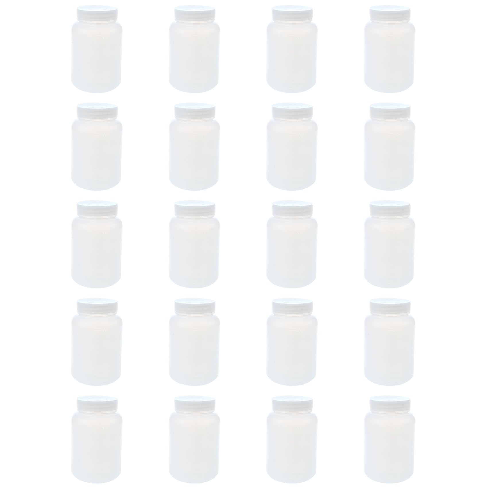 Jnchdghwa 20X Laboratory Chemical Storage Case White Plastic Widemouth Bottle 500mL