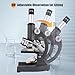 Gray 40-2000X Magnification Compound Microscope for Adults Kids with Slides, Fill Light - Suitable for Children, Students, Home, School, Laboratory Kit