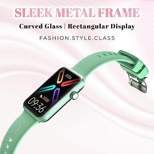 Image of GIZMORE Slate 1.57 inch AOD Display | AI | Sports Modes | SpO2, BT Calling Smartwatch (Green)