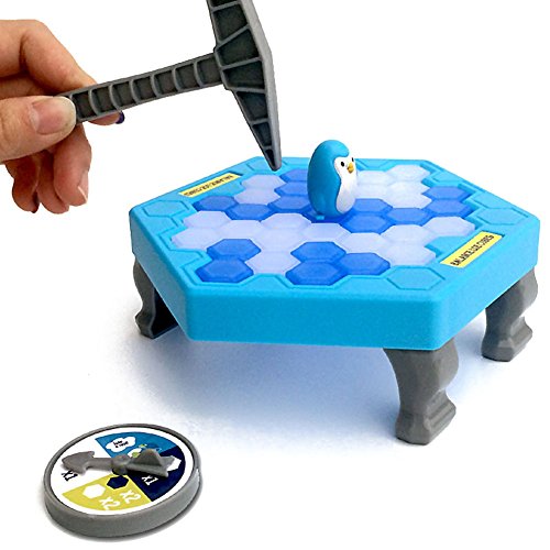 Highdas Pingüino Cubos de Hielo Mini Juego de Mesa para niños Equilibrio Hielo Rompecabezas Guardar pingüino rompehielos batiendo Juegos interactivos