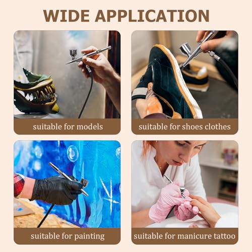 Image of Airbrush Kit with Air Compressor, 27PSI High Pressure Air Brush Kit with Accessories Dual-Action Multi-Function Airbrush Set for Painting, Modeling, Nails, Tattoo, Makeup, Crafts & Cake Decor