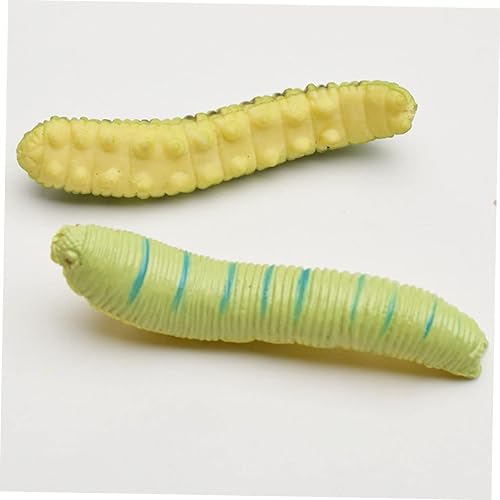 Miniatura 3 de Caterpillar de plástico 24 piezas de juguete artificial de decoración de reptiles para niños, ornamento de paisaje de oruga falsa