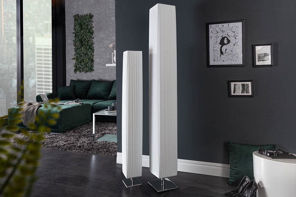 Stylische Stehlampe PARIS 160cm weiß E27 40W Stehleuchte Wohnzimmerlampe