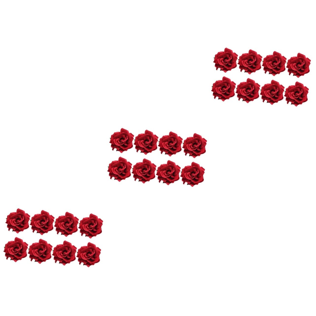 Beavorty 24piezas Horquillas De Flores De Simulación Para Mujeres De Clips De Pelo De Rosa Roja Accesorios Elegantes Para Bodas y Fiestas