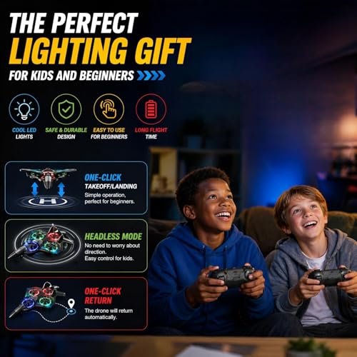 Image of Remote Control Plane Drone for Kids, LED Fighter Jet Flying Toy with 2 Batteries, Easy to Fly RC Airplane for Beginners, Altitude Hold, 360 Flips, Indoor Outdoor Gift, Green