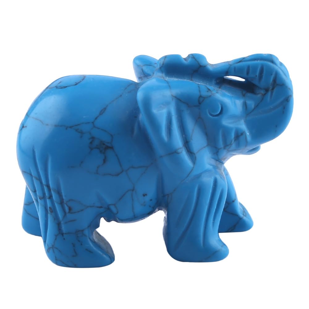 HUFFA Elephant Jade Ornaments - Semi-Precious Dongling Jade Crystal Carvings for Home Decoration