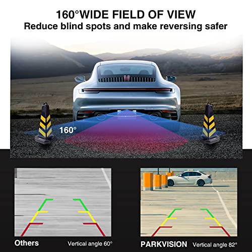 Image of PARKVISION Backup View Camera for Cars Metal Hidden Bracket,160 Adjustable Angles License Plate Mount Rear View Camera,HD 720P for DC12V Vehicle SUV Pickup Truck RV Van Camper Bus