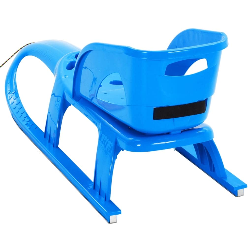 Schlitten mit Lenkrad Blau aus Polypropylen und Stahl 102,5 x x mit Zugseil, Kufen und Steuerung für Schnee, Hang und Winterspaß für Kinder und Familie
