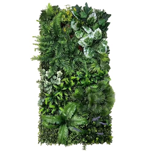 AQCQDQ Künstliche Pflanzenwand, 50 x 100 cm Outdoor Künstliche Hecke, PE, Künstliche Pflanzen Wie Echt, Simulierte Wandpflanze, Blumen Wanddekoration für Wandbegrünung (Kombination 14)