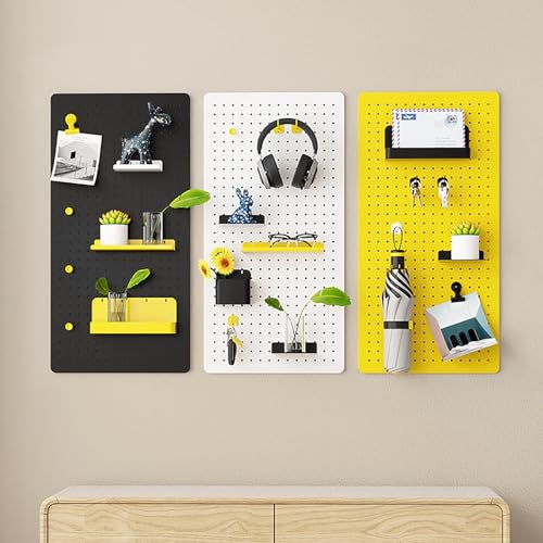 Narzędzie Pegboard Garaż stojak ścienny zestaw kluczy do przechowywania wierteł stojaki, panele ścienne Pegboard, stojak do montażu na ścianie, metalowy organizer ścienny do biura gier domu (kolor: