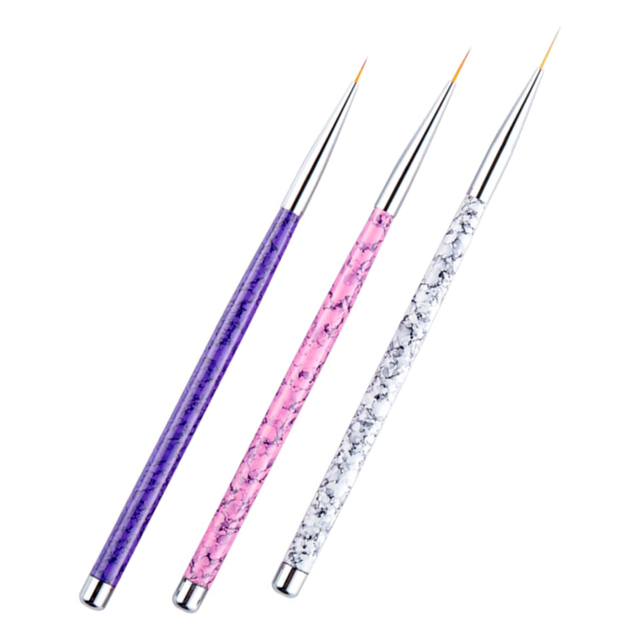 PartyKindom 3pcs Nail Art Liner Brush for Fine Detailing Drawing for Painting Flowers Nail Designs present for Girlfriends Mothers Daughters Birthdays Holidays