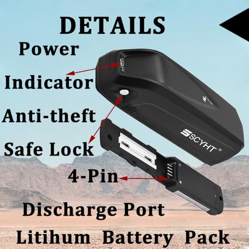 Image of Lithium Battery 48V 15Ah 17.5Ah Ebike Battery 13Ah Replacement Batteries 52V Electric Bike Batteries with Charger and 4-Pin Port for 250W - 800W Motors,S039 3 48v10.4ah xt60