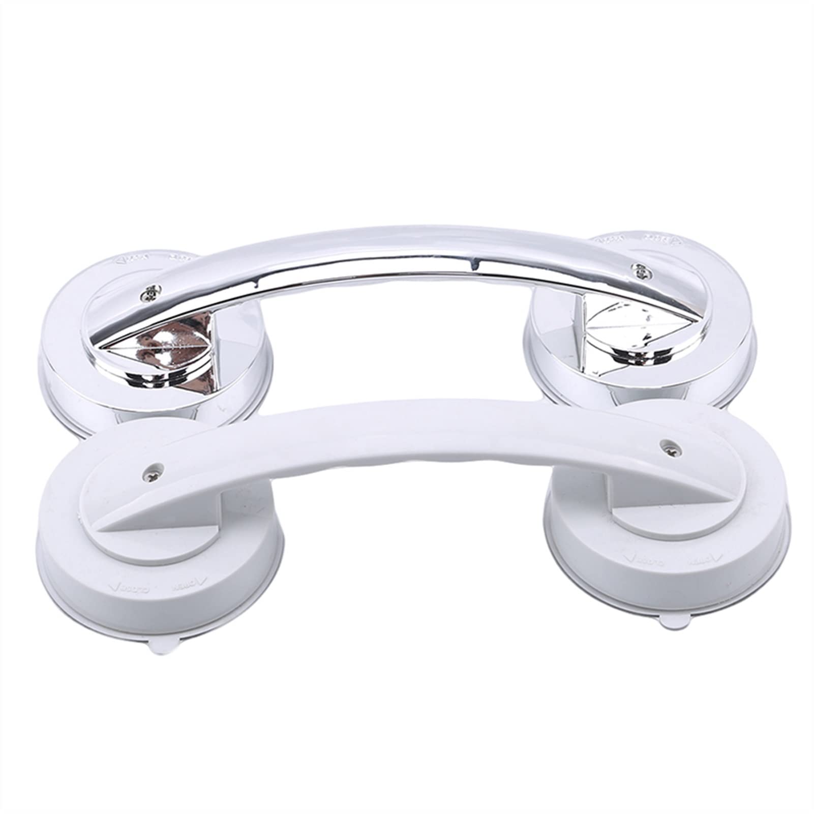 Barra de agarre de ducha con ventosa para ducha, mango de seguridad, fuerte, ventosa, agarradera en el baño, barra para bañera, mango de perforación, pasamanos para inodoro (color: plata)
