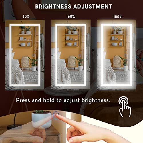 Lavievert WGSSG007-WHI Jewelry Armoire With Led Lighted Mirror, Wall/Door Mounted Frameless Mirror thumb #3