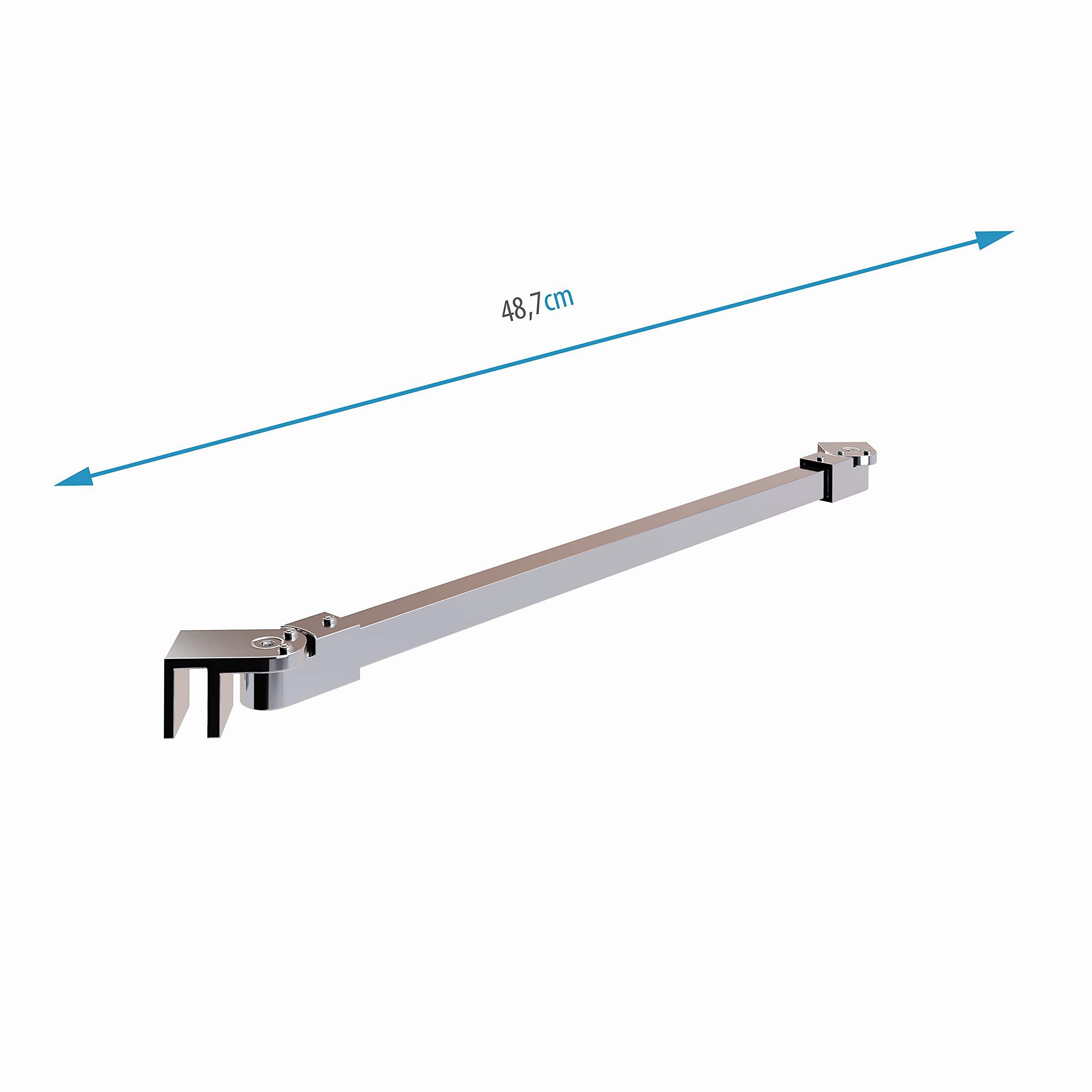 Bastone Tenda Estensibile A Pressione 120-170 Cm Grigio - Asta Telescopica Per Docce, Bagni E Armadi Senza Fori