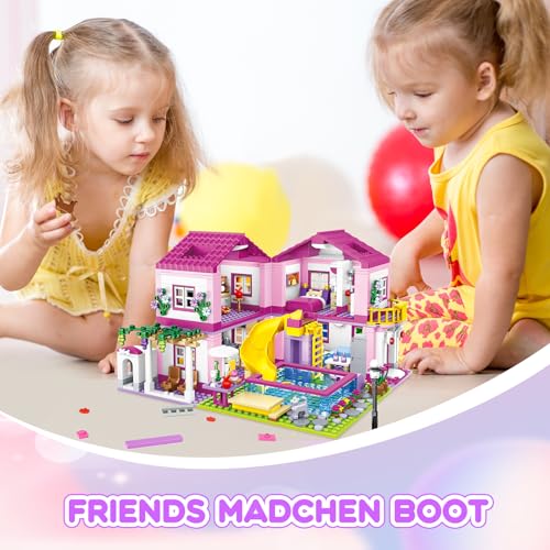 Summer Villa Friends Building Set for Girls, Compatible with Lego Friends, Educational Toy for Kids 8-12+ - 1018 PCS