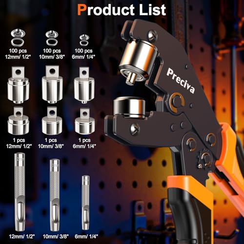 Preciva 3-Size Ratchet Grommet Kit