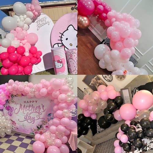 Image of 114pcs Light Pink Balloon Garland Arch kit, 18 12 10 5 inch Pastel Pink Latex Balloons Different Sizes for Engagement Bridal Bachelorette Princess Birthday Party Decorations