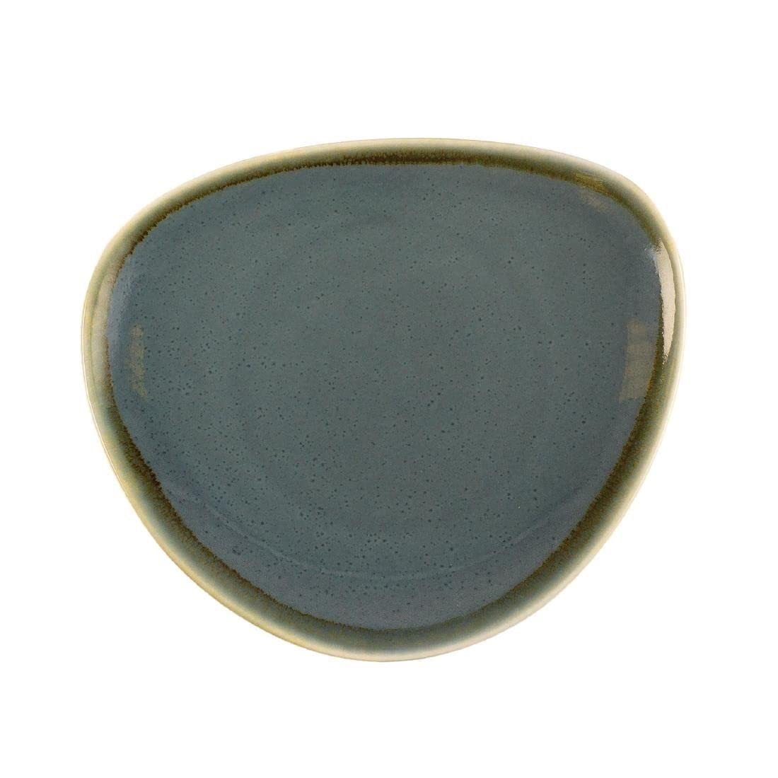 Olympia Kiln GP341 Ocean Lot de 6 assiettes triangulaires, en porcelaine, 165 mm de diamètre, bleu