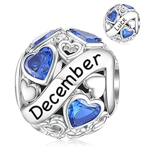 DALARAN December Birthstone Charms for Pandora Charms Bracelet 925 Sterling Silver Birthday Mother's Day Chrismas Jewelry Gift for Women