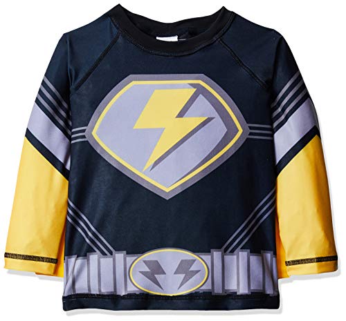 Camiseta Manga Longa Proteção Solar Surfista Super Heroi, Tip Top, Criança Unissex, Preto, 1T