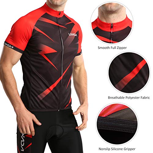 Lixada Men Cycling Jersey Breathable Short Sleeve Bike Shirt and Padded Shorts MTB Bicycle Clothing Suit - Image 3