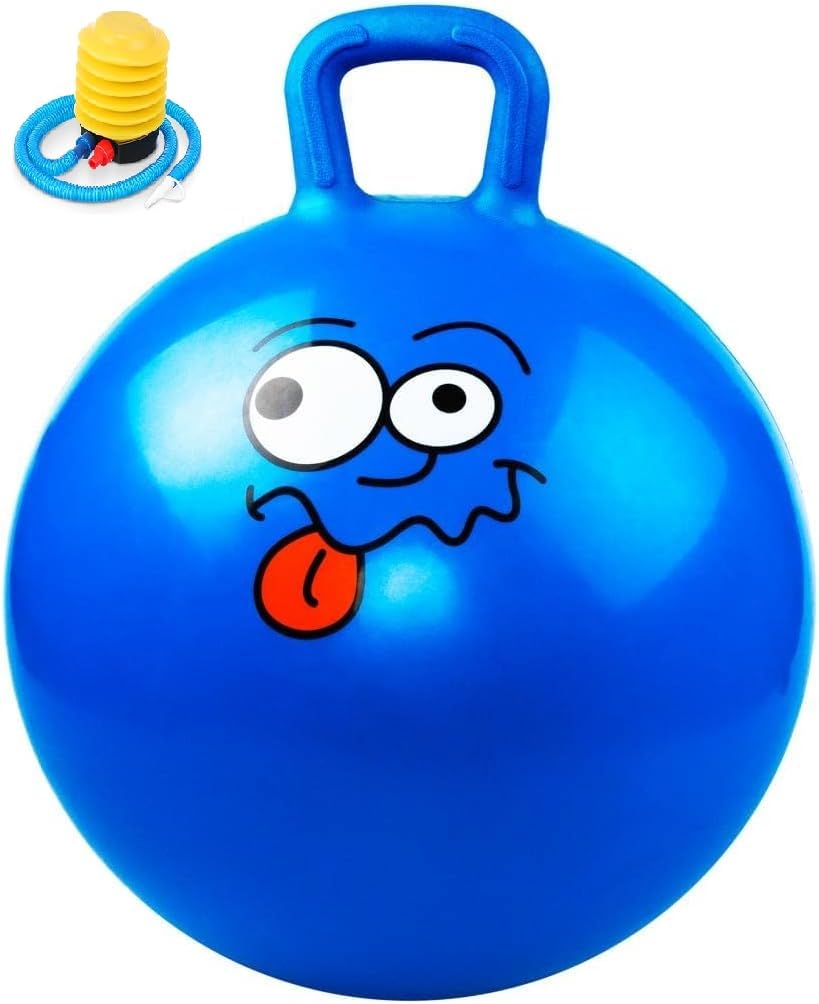 YHK Hopper Ball, Hopping Toys for Kids, 18inch Bouncy Ball with Handle for Boys Girls Aged 6+, Inflatable Dinosaur Bounce Hopper Toy with Pump (65cm) (Blue) (B0CSPM4MG5) Amazon Price History, Amazon Price Tracker