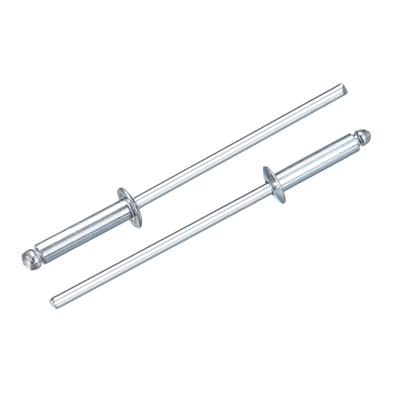 uxcell 100Pcs 1/8"x1/2" Round Head Blind Rivets, Zinc-Plated Carbon Steel Grip and Mandrel Cap Blind Rivets, Silver