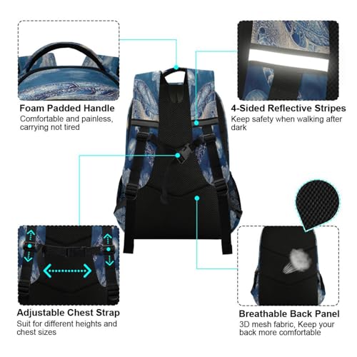 Dussdil Sea Turtle (3) Kids Backpack School Backpacks for Boys Girls, 16 Inch Casual Book Bag Daypack Back Pack Double Zipper Travel Bags4