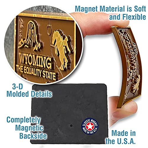 Imán decorativo pequeño de Wyoming de goma miniatura 3