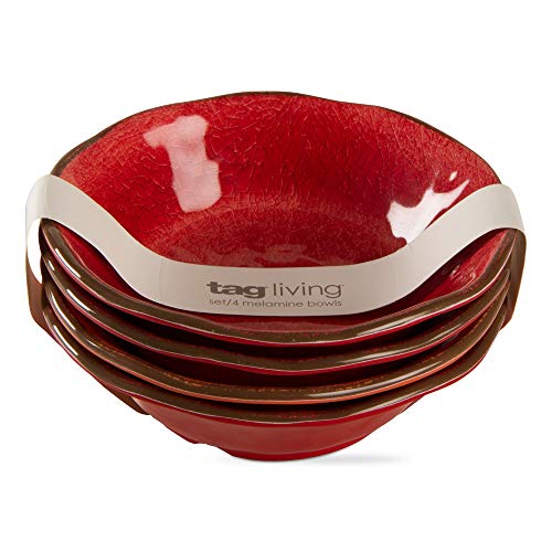 Tag Veranda Red Melamine Bowl Set Of 4 Bowl Set Of 4 Red #TOP13
