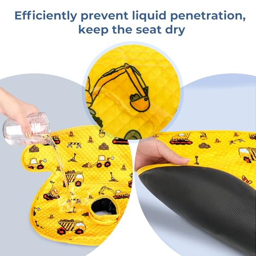 Image of COOLBEBE Car Seat Protector for Potty Training, 2 Pack Dry Waterproof Car Seat Liner Toilet Training for Baby Toddler, Piddle Pads Cover Pad for Strollers & Carseat (Yellow,2PC)