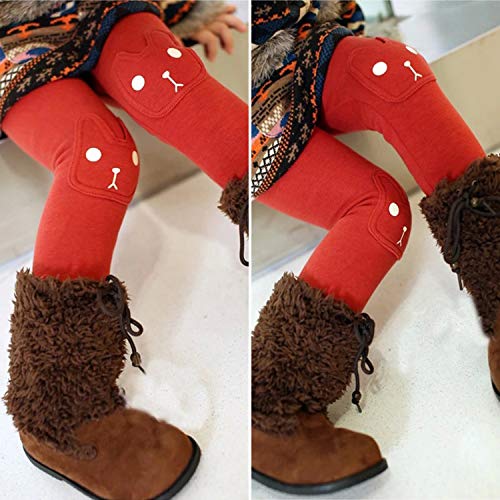Evelin LEE Kids Girls Winter Stretchy Leggings Bunny Printed Thick Warm Fleece Tight Pants4