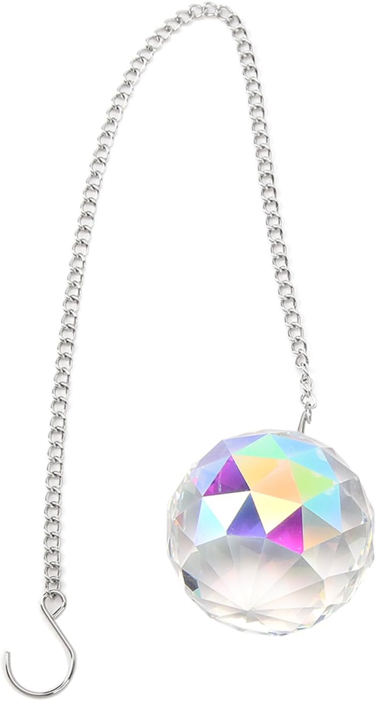 Yctze 2pcs Crystal Ball Prism Pendant Window Rainow Maker Ornament with EasyHanging Chain, Crystals for Home and Garden Décor, Wedding and Istmas Deco ion. (Colorful)
