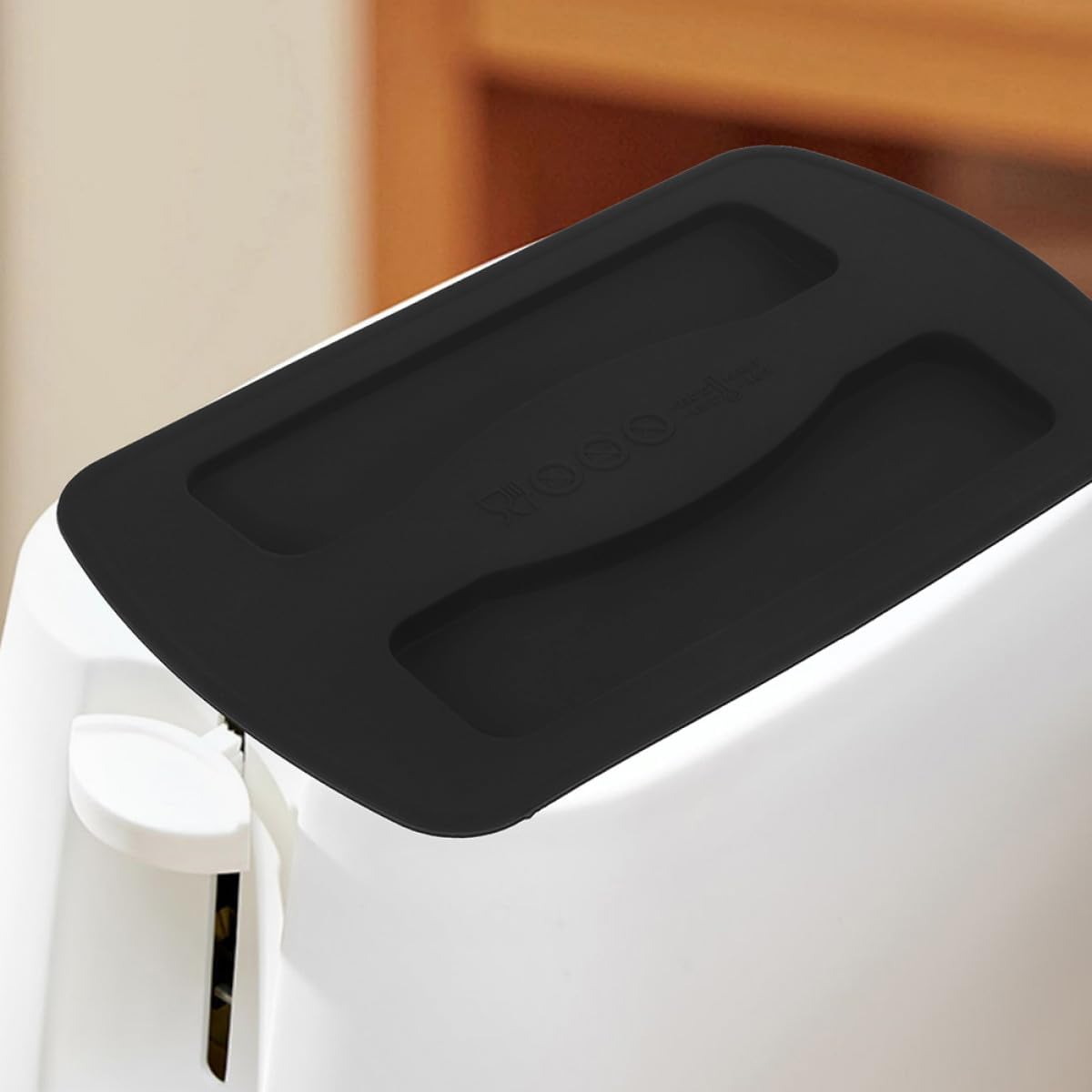 2pcs Black Silicone 2-slice Toaster Lid Cover Bread Machine Upper Home Kitchen Toaster Accessory for Sandwich