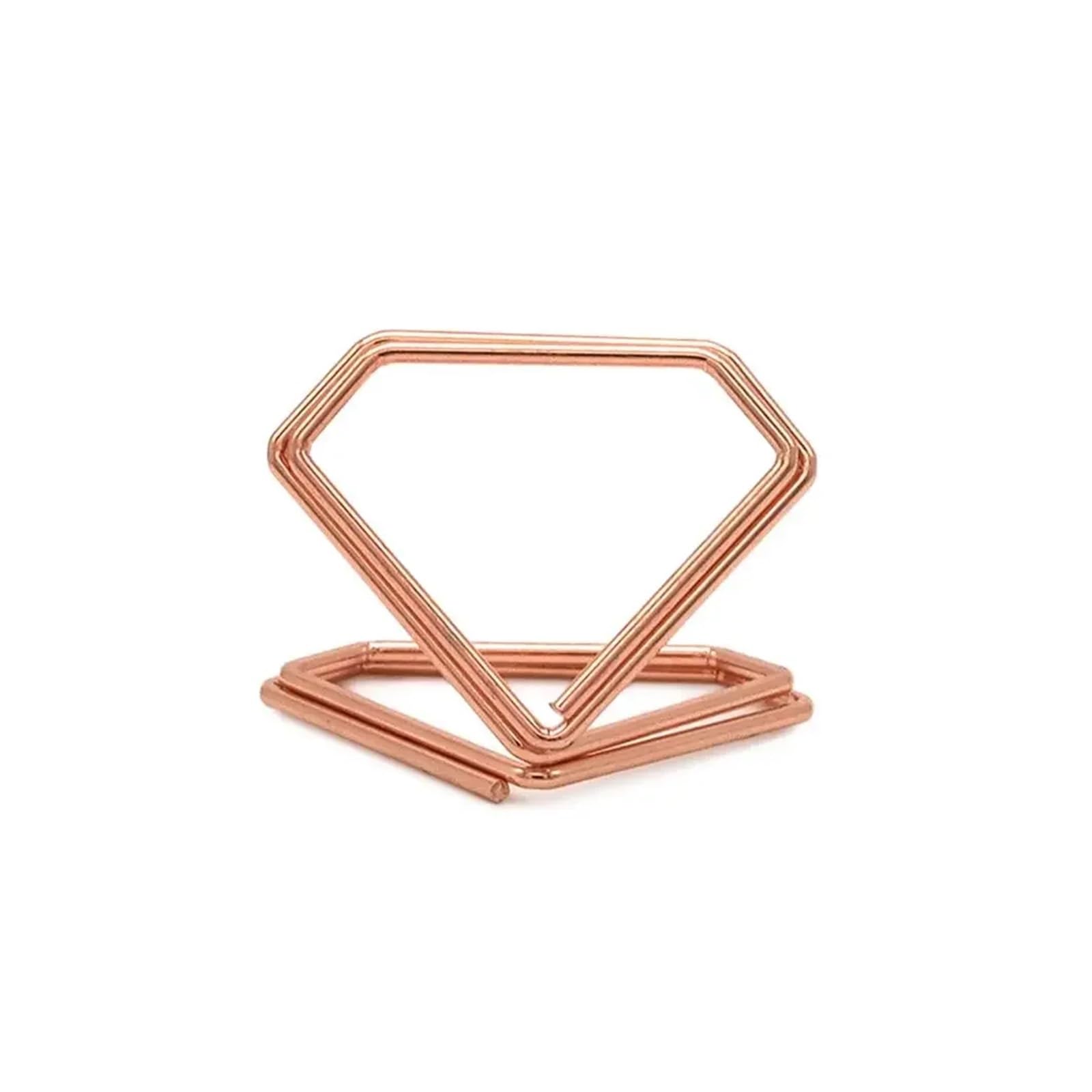 uchwyty na numery stolików, 20/10/5 szt. Metalowy uchwyt na notatki w kształcie diamentu, karty z miejscami stole, klips do zdjęć, stojak(Rose gold,10pcs)