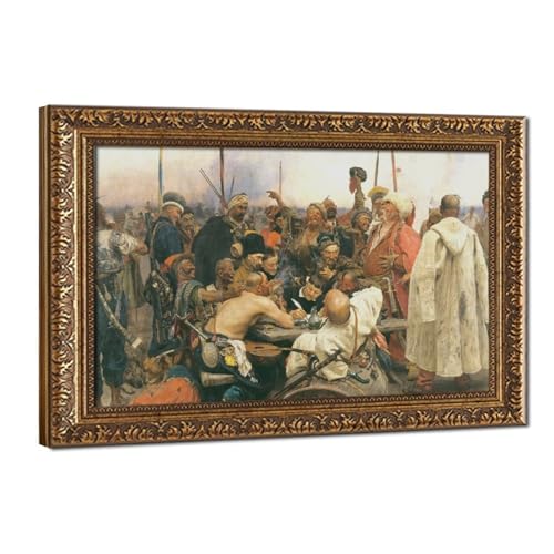 Poster Les Cosaques zaporogues, reproduction d art historique sur toile resistant au temps