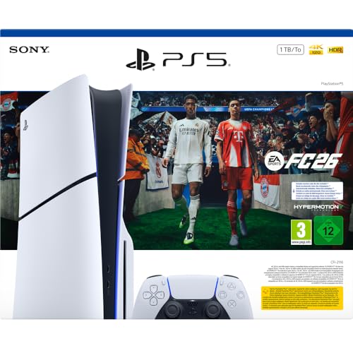 Playstation Sony, Pack Console PS5 standard, avec 1 Manette Sans Fil DualSense plus jeu EA SPORTS FC 26 (code de téléchargement)
